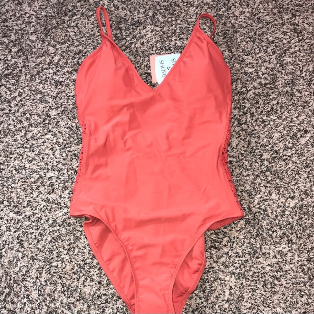 Shade & Shore Coral One-Piece Swimsuit NWT